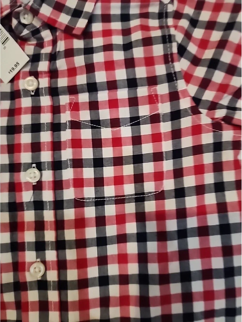 New The Children's Place Boy's Short Sleeves Plaid Button up Shirt size Xs 4
